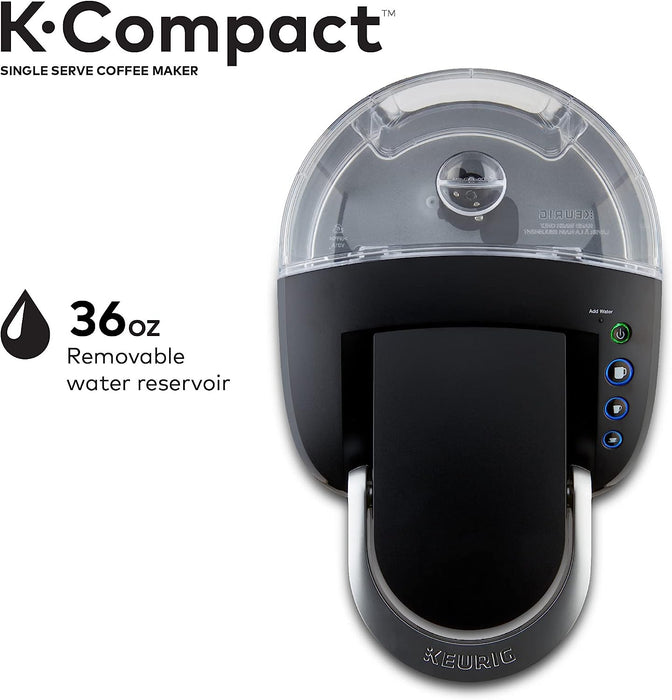 Cafetera monodosis Keurig K-Compact, preparación rápida, 3 tamaños de taza, color negro (renovada, excelente)