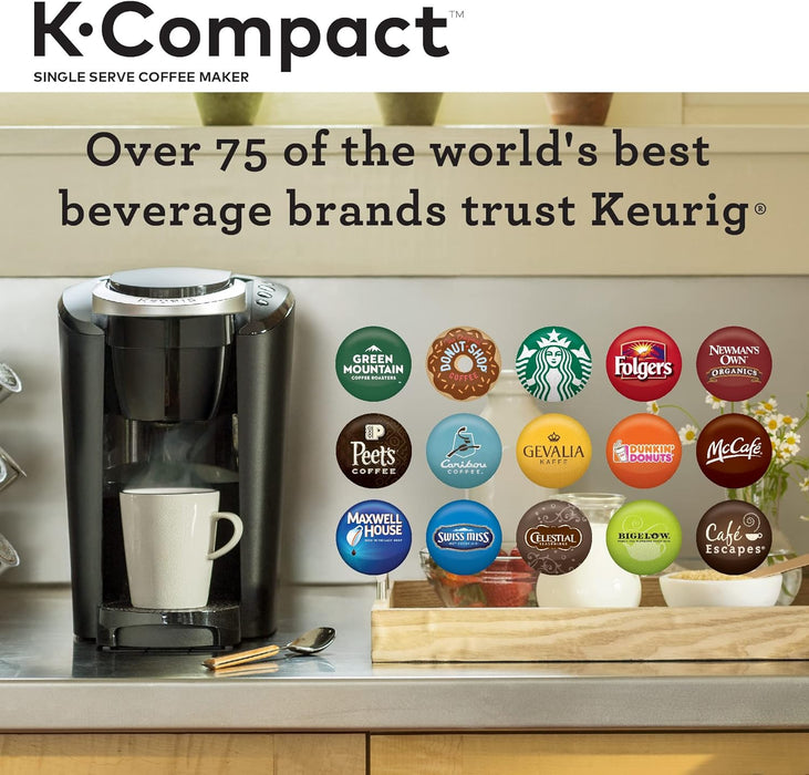 Cafetera monodosis Keurig K-Compact, preparación rápida, 3 tamaños de taza, color negro (aceptable, reacondicionada)