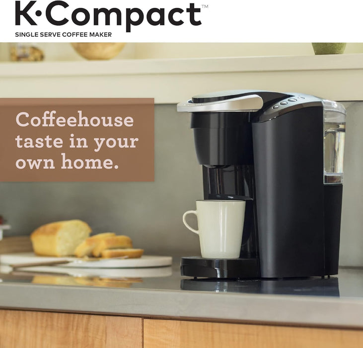 Cafetera monodosis Keurig K-Compact, preparación rápida, 3 tamaños de taza, color negro (renovada, excelente)