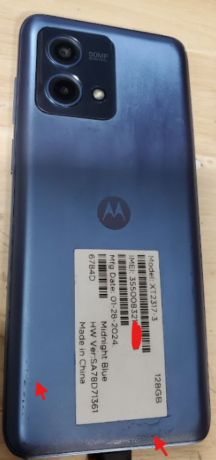 MARQUE, MODÈLE, « Pièces fonctionnelles » avec « Défaut » (Acceptable - Remis à neuf, Bleu)