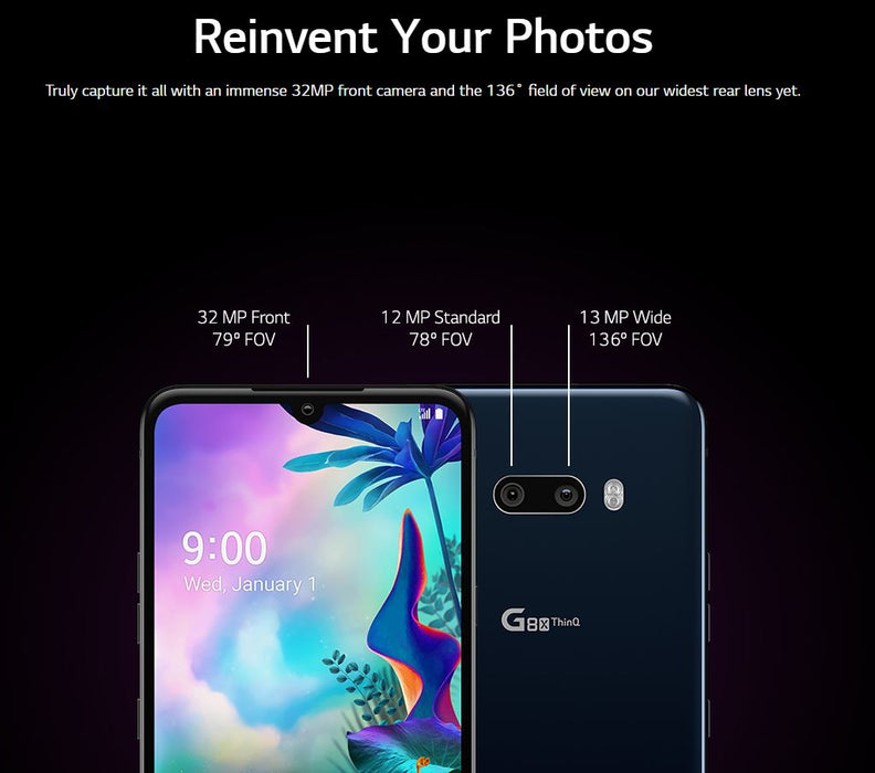 LG G8X ThinQ (128GB, 6GB) 6.4", 4G LTE GSM AT&T Unlocked US + Global LM-G850UM