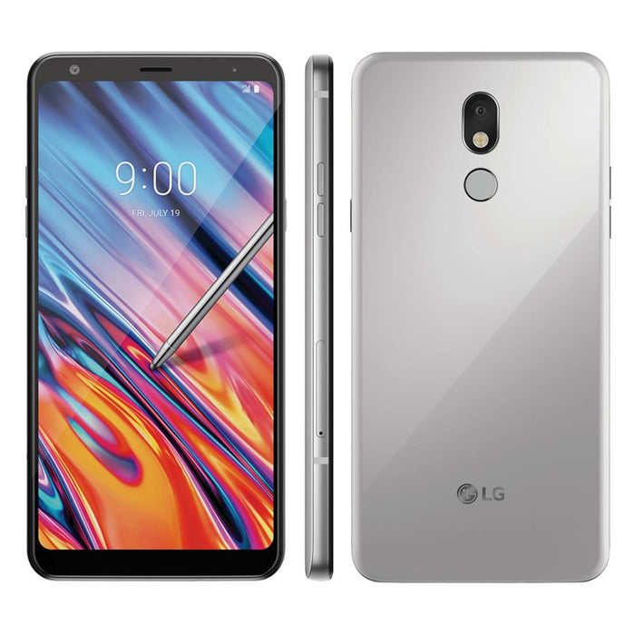 LG Stylo 5 (32 GB, 3 GB) 6.2� T-Mobile Desbloqueado GSM US 4G LTE LM-Q720T (Blanco) (Blanco plateado)