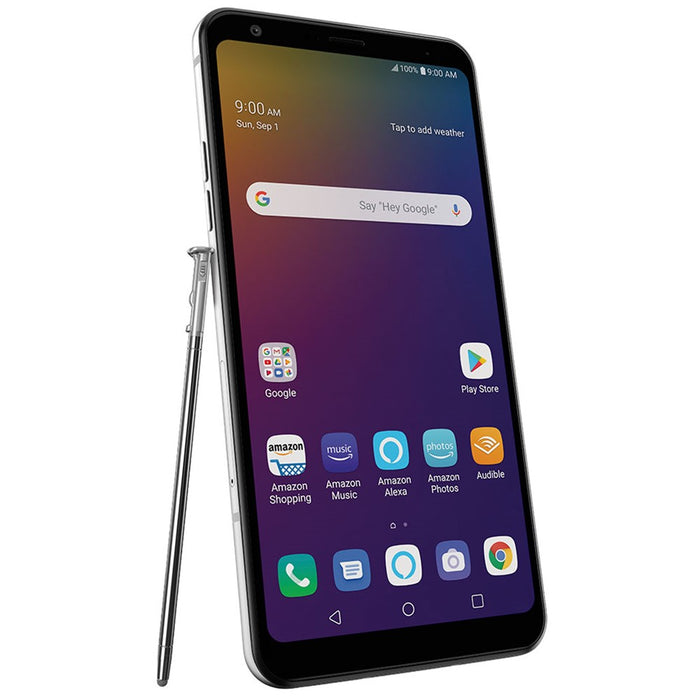 LG Stylo 5 (32 GB, 3 GB) 6.2� T-Mobile Desbloqueado GSM US 4G LTE LM-Q720T (Blanco) (Blanco plateado)