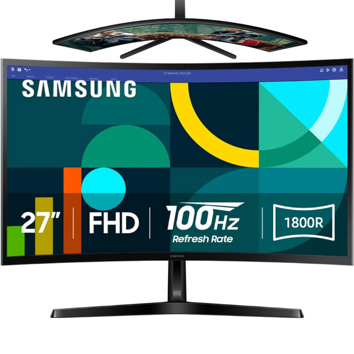 Samsung S3 27" Curved FHD 1080P 100Hz Monitor, Game Mode, AMD FreeSync, US Model ***READ DESCRIPTION*** (For Parts | Non-Functional, Black)