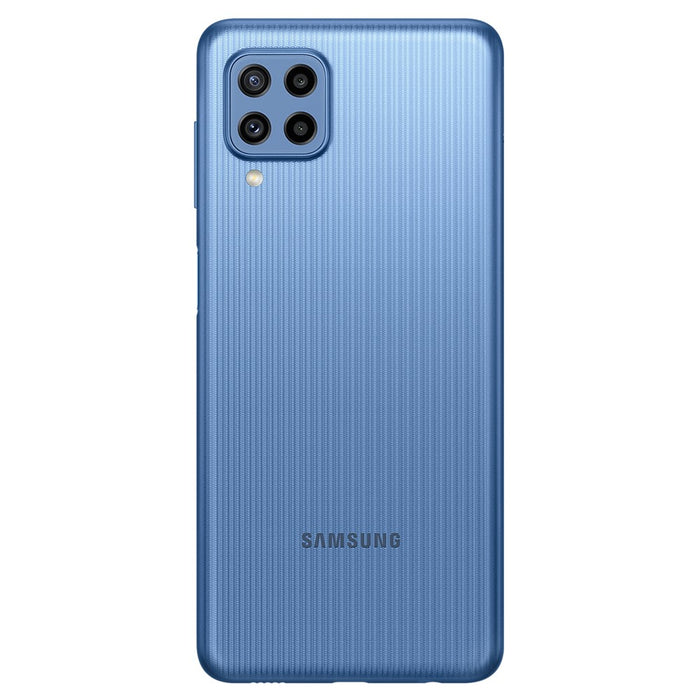 SAMSUNG Galaxy M22 (128GB, 6GB) 6.4" GSM Unlocked US + Global 4G VoLTE M225FV/DS (Excellent - Refurbished, Light Blue)