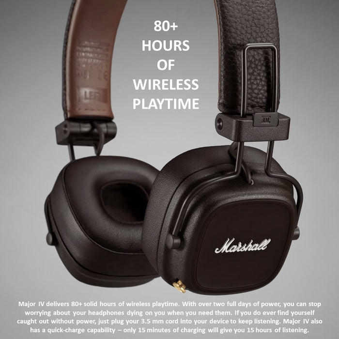 Marshall Major IV On-Ear Bluetooth Wireless Headphones w/ US Warranty (Excellent - Refurbished, Black)