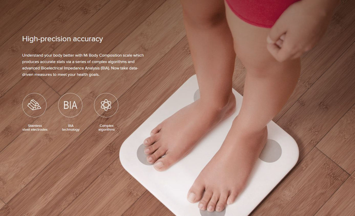 Báscula Xiaomi Mi Body Composition Scale 2 Báscula inteligente Mi Body Fat con aplicación Mi Fit (blanca)