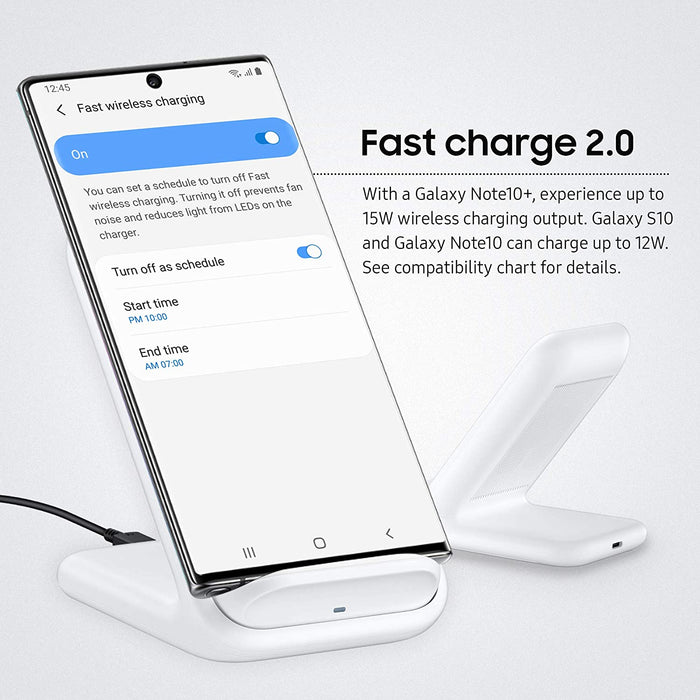 SAMSUNG Wireless Fast Charging 2.0 Stand w/ 25W Wall Charger Qi Enabled US Model (Excellent - Refurbished, White)