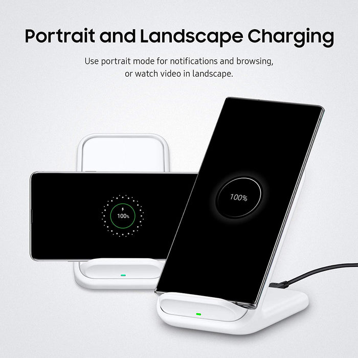 SAMSUNG Wireless Fast Charging 2.0 Stand w/ 25W Wall Charger Qi Enabled US Model (Excellent - Refurbished, White)