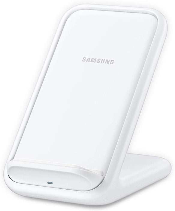 Soporte de carga rápida inalámbrica 2.0 de SAMSUNG con cargador de pared de 25 W compatible con Qi, modelo estadounidense (blanco)