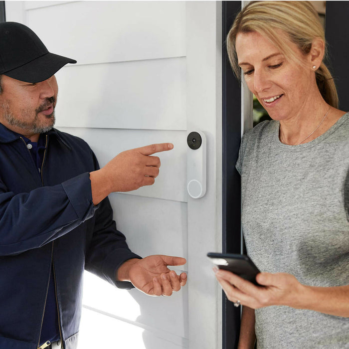 Google Nest Doorbell (Battery) App Controlled w/ Smart Alerts, Night Vision- Ash ()