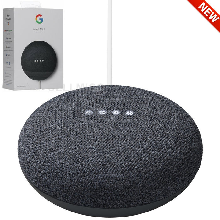 Minialtavoz Google Nest Mini (2020) con asistente de voz para el hogar, garantía de EE. UU., color carbón (negro)