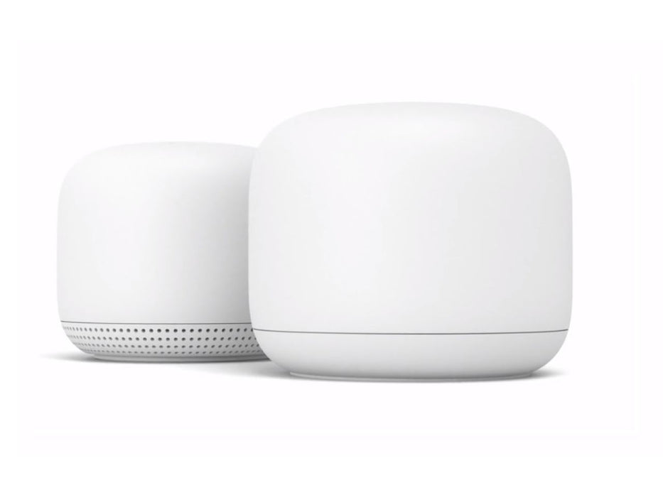 Google Nest Mesh Wi-Fi (2 Pack) 4K Streaming Router + Point w/ Voice Assistant (White)