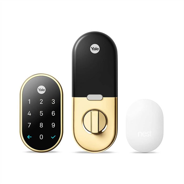 Google Nest x Yale Lock W/ Nest Connect Smart Assistant Controlled (Brass) ()