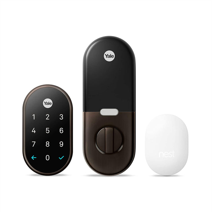 Google Nest x Yale Lock W/ Nest Connect Smart Assistant Controlled (Bronze) (Excellent - Refurbished, Oil Rubbed Bronze)