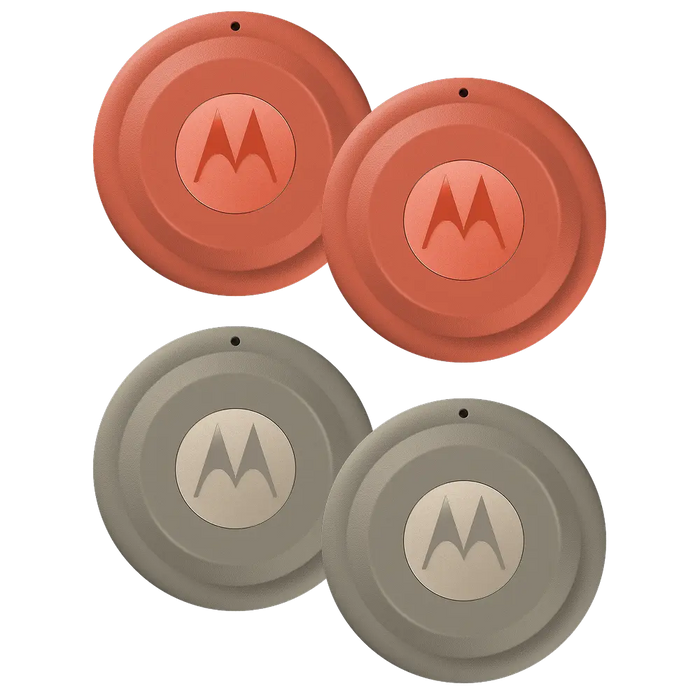 Motorola Moto Tag 2 (4-Pack) Bluetooth 6.0 UWB Android Find Hub Green Orange (Renewed | Like New, )