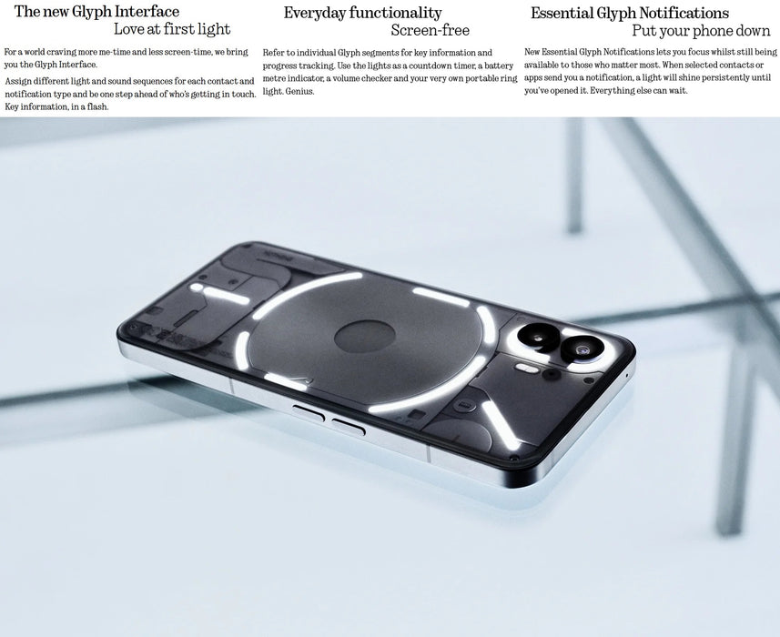 Nothing Phone 2 (512GB, 12GB) 6.7" Factory Unlocked GSM 4G LTE / 5G - A065 (Renewed | Like New, White)