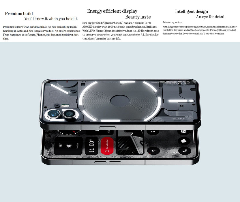 Nothing Phone 2 (512GB, 12GB) 6.7" Factory Unlocked GSM 4G LTE / 5G - A065 (Renewed | Like New, White)