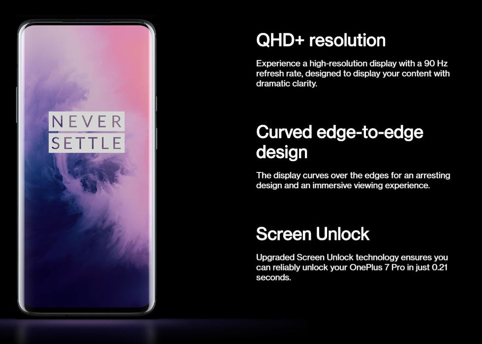 OnePlus 7 Pro (256GB,8GB) 6.67" Snapdragon 855 4G LTE Unlocked GSM Global 4G LTE