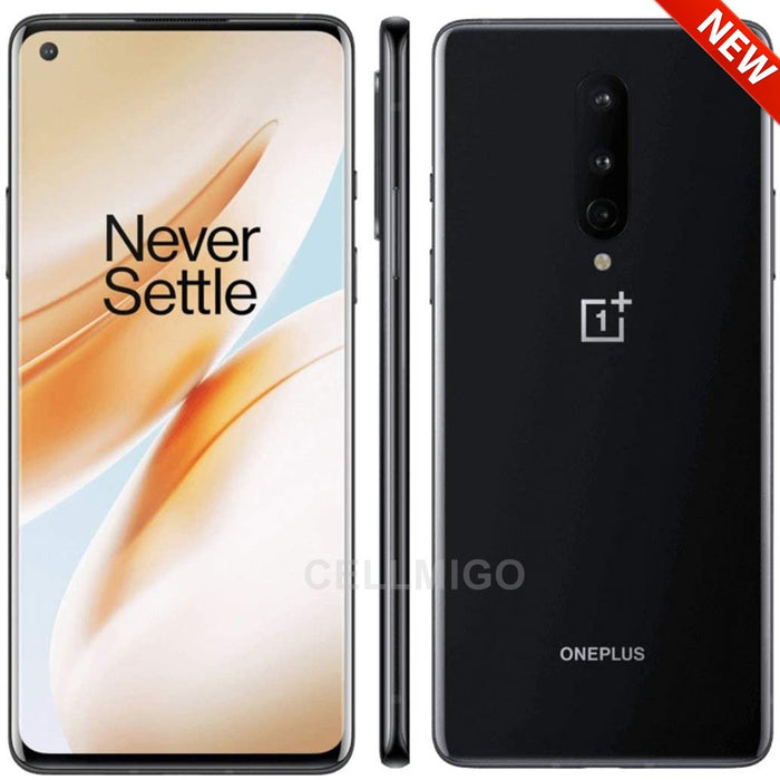 OnePlus 8 (5G, 128GB, 8GB) 6.55", 5G LTE T-Mobile Only (Black) (Excellent - Refurbished, Black)