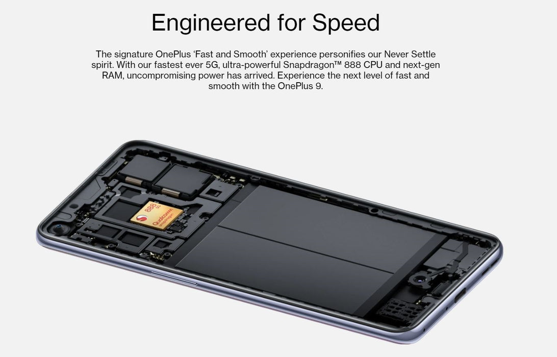 OnePlus 9 5G (128GB, 8GB) 6.55" Factory Unlocked (GSM+Verizon) Global 5G/4G LTE (Winter Mist)