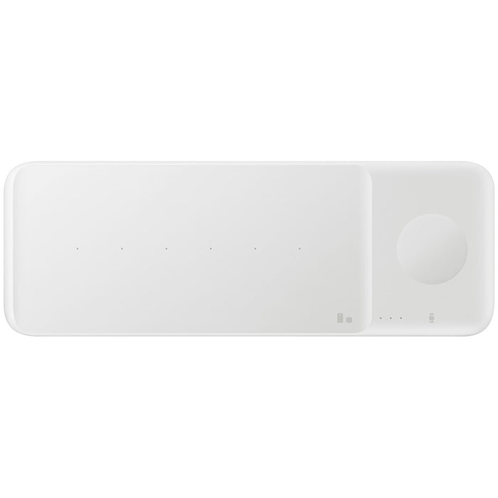 Cargador inalámbrico SAMSUNG Trio de 9 W con cubo de 25 W - Carga rápida inalámbrica Qi EP-P6300 (Excelente - Reacondicionado, Blanco)