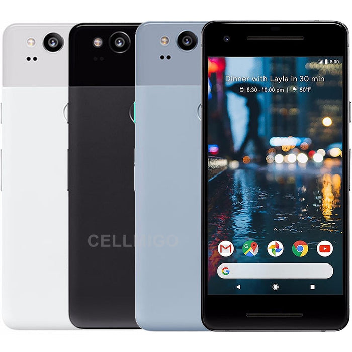 Google Pixel 2 (128GB, 4GB) 5.0" (GSM, Verizon, Global) 4G LTE Fully Unlocked (Excellent - Refurbished)