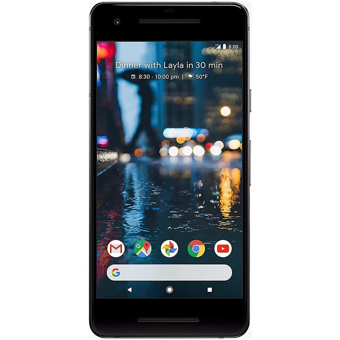 Google Pixel 2 (128 GB, 4 GB) 5.0" (GSM, Verizon, Global) 4G LTE Totalmente desbloqueado (en buenas condiciones, reacondicionado, solo negro)