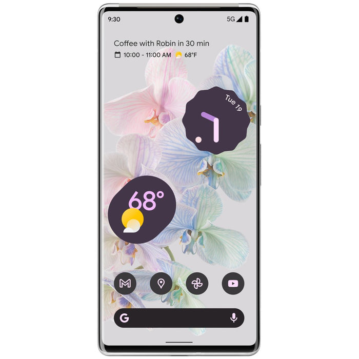 Google Pixel 6 Pro 5G/4G LTE (128 GB, 12 GB) 6,71" Bloqueado solo para AT&amp;T (Aceptable - Reacondicionado, Blanco nublado)