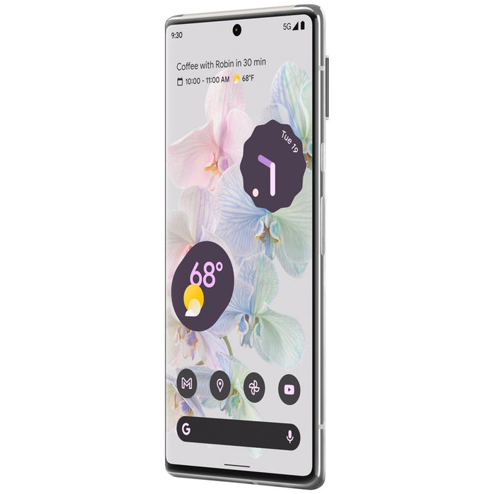 Google Pixel 6 Pro 5G/4G LTE (128 GB, 12 GB) 6,71" Bloqueado solo para AT&amp;T (en buenas condiciones, reacondicionado, blanco nublado)