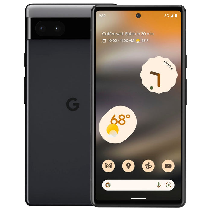 Google Pixel 6a 5G (128 GB, 6 GB) 6,1" (GSM + CDMA) 4G LTE desbloqueado - Modelo de EE. UU. (aceptable - Reacondicionado, color carbón)