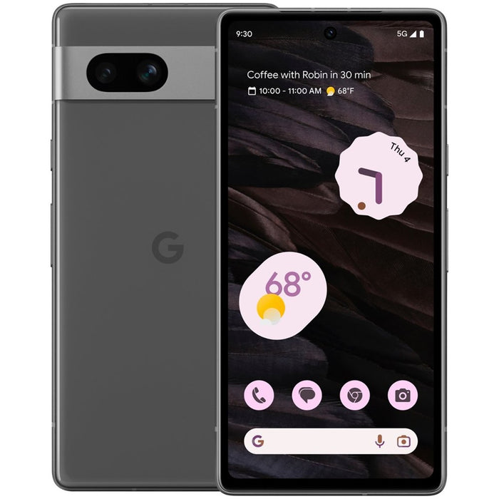 Google, Pixel 7a 5G (128GB) Fully Unlocked, Functional Board, Speakers, Cameras. Damaged LCD (won't turn on) (For Parts Only / Not Working, Charcoal)