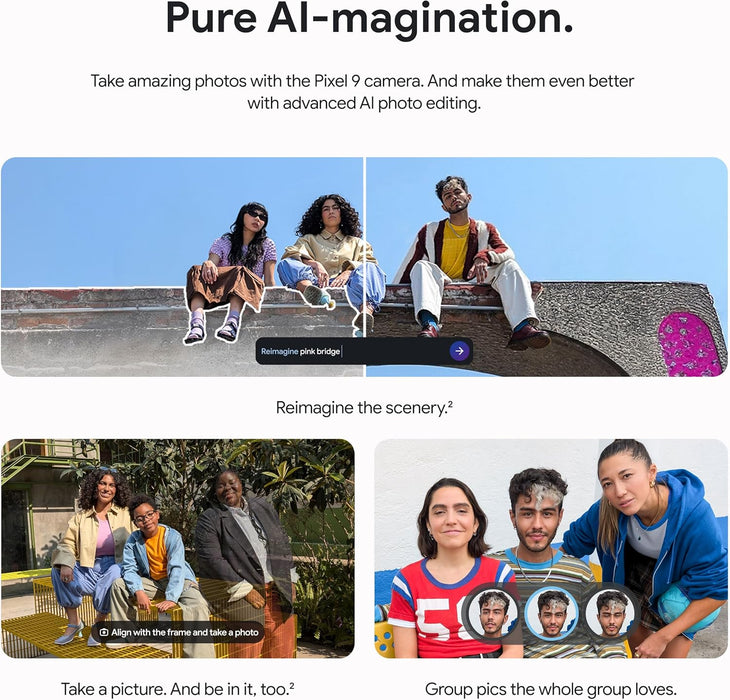 Google Pixel 9 5G (256GB, 12GB) 6.3" Fully Unlocked (US Model) G2YBB (Renewed | Like New)