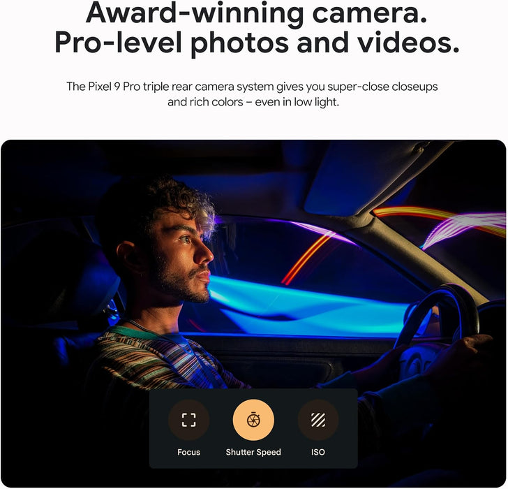 Google Pixel 9 Pro 5G (128GB, 16GB) 6.3" AT&T Locked (US Model) GR83Y (Renewed | Like New, Obsidian)