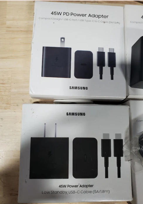 Samsung Official 45W USB-C Super Fast Charging Wall Charger (Pack of 5 units, Black) (Renewed | Smart Saver, )