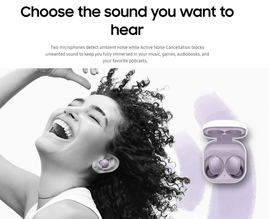 SAMSUNG Galaxy Buds2 SM-R177 Wireless Earbuds w/ ANC & Ambient Sound control (Excellent - Refurbished, OLIVE)