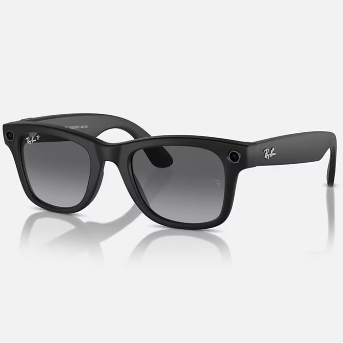 Ray-Ban Meta Smart Glasses, Wayfarer, Matte Black/Polarized Graphite, Regular (, )