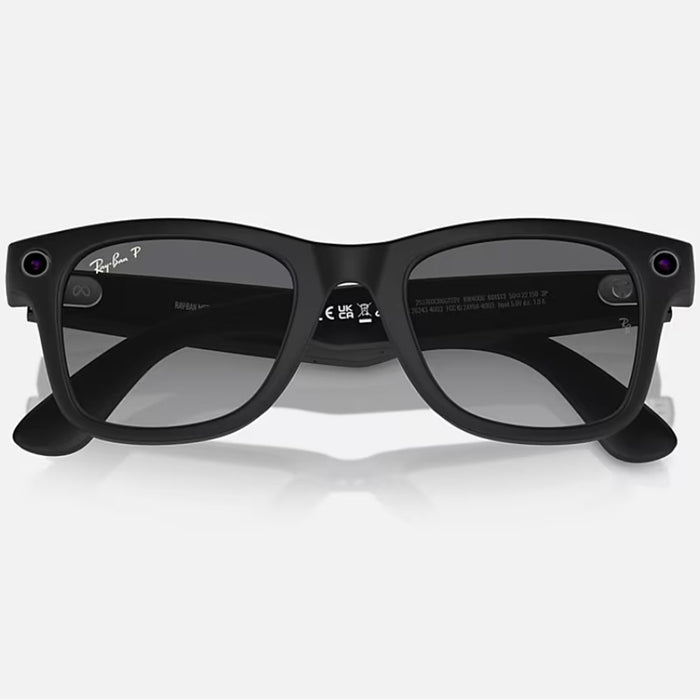 Ray-Ban Meta Smart Glasses, Wayfarer, Matte Black/Polarized Graphite, Regular (Excellent - Refurbished, )