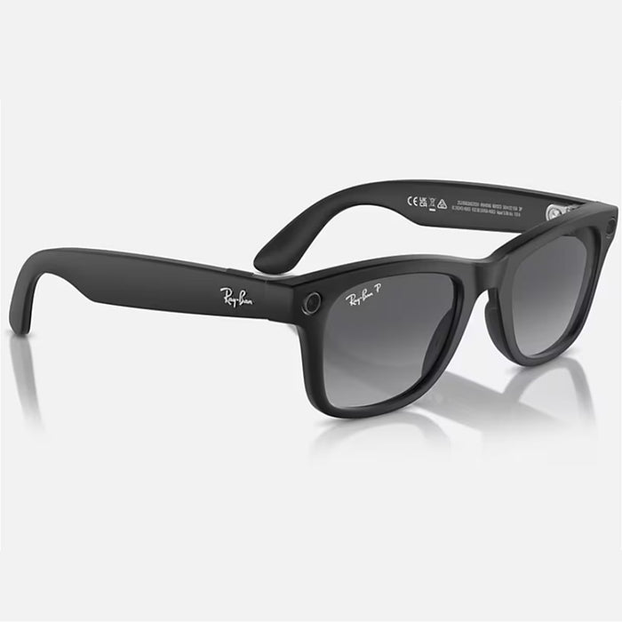 Ray-Ban Meta Smart Glasses, Wayfarer, Matte Black/Polarized Graphite, Regular (, )