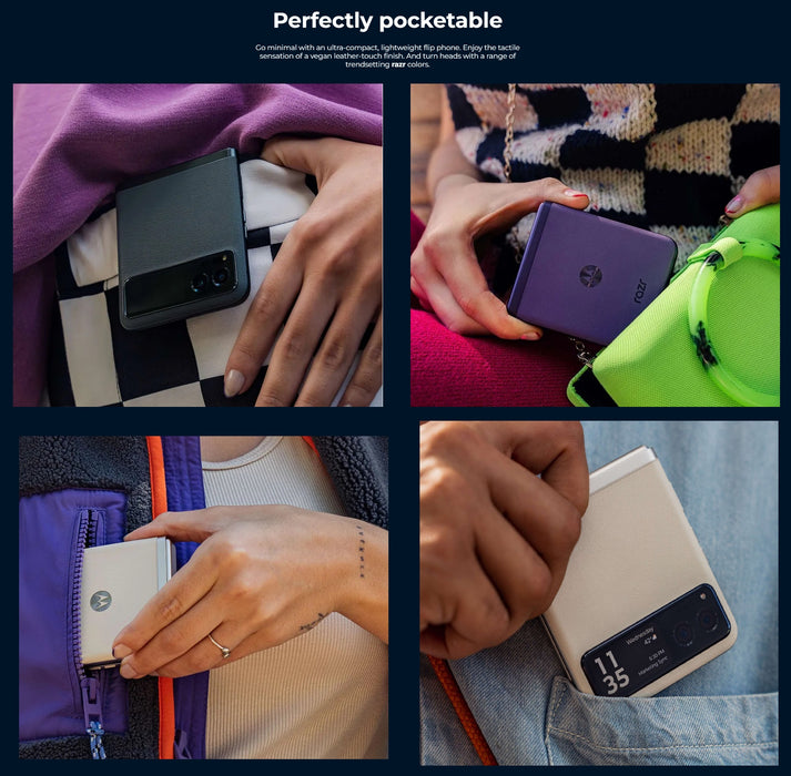 Moto Razr 2023 (128GB, 8GB) 6.9" Fully Unlocked / Global 4G LTE / 5G XT2323-2 (Renewed | Like New, Cherry Blossom)