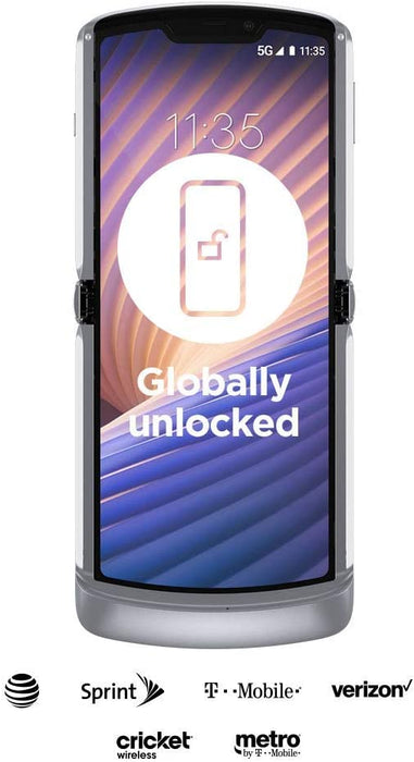 Moto Razr 5G 2020 (256GB, 8GB) 6.1" Fully Unlocked / Global 4G LTE XT2071-2 (Good - Refurbished, Liquid Mercury)