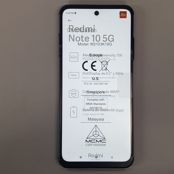 Xiaomi Redmi Note 5G (128GB, 4GB) 6.5" Dual SIM GSM Unlocked US 5G/Global 4G LTE (Excellent - Refurbished, Nighttime Blue)