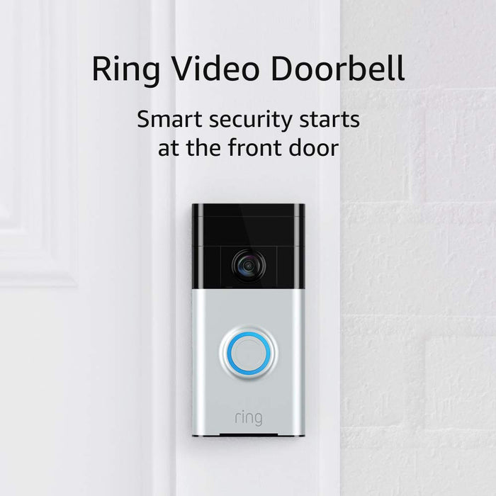 Ring Video Doorbell (1st Gen) 720p HD Video, Wi-Fi Connected, Motion Detection (Satin Nickel)