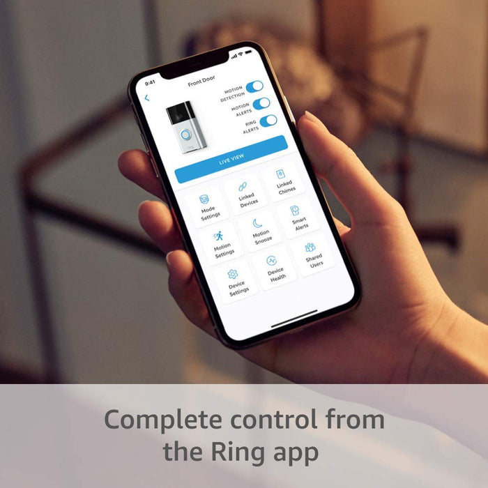 Ring Video Doorbell (1st Gen) 720p HD Video, Wi-Fi Connected, Motion Detection (Satin Nickel)