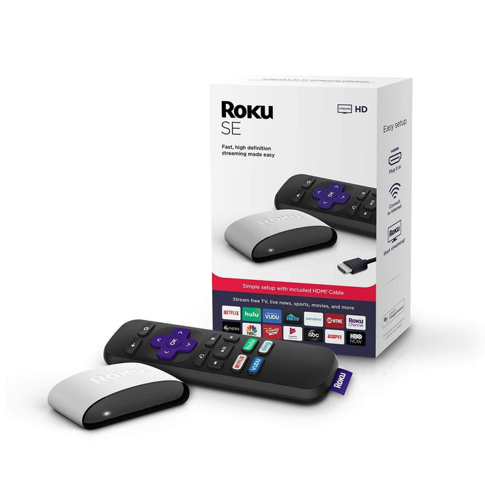 Roku SE Streaming Media Player 3930SE W/ High-Speed HDMI Cable (White)