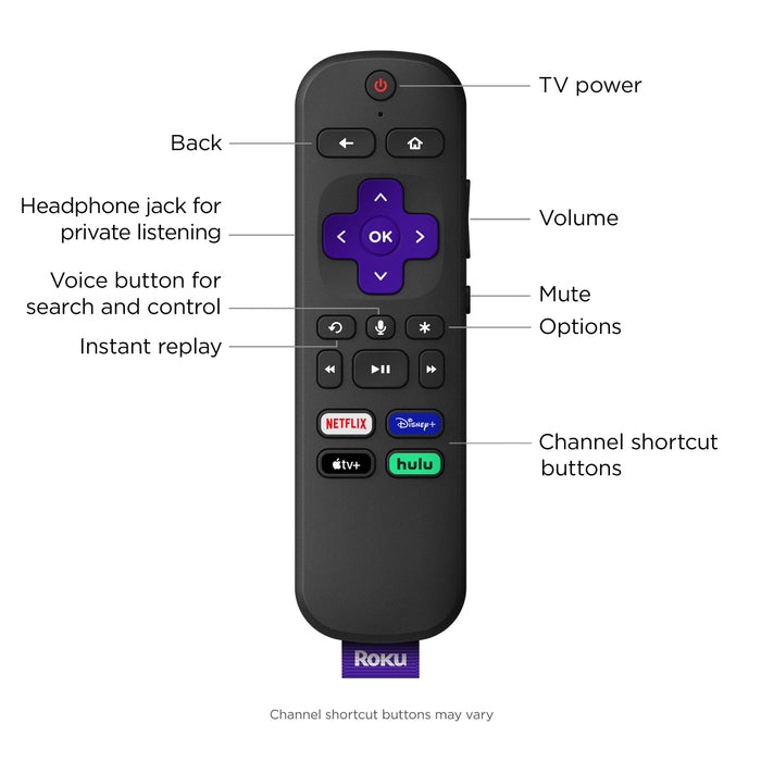 Reproductor de streaming Roku Ultra LT 4K/HDR, control remoto por voz y auriculares JBL (negro)