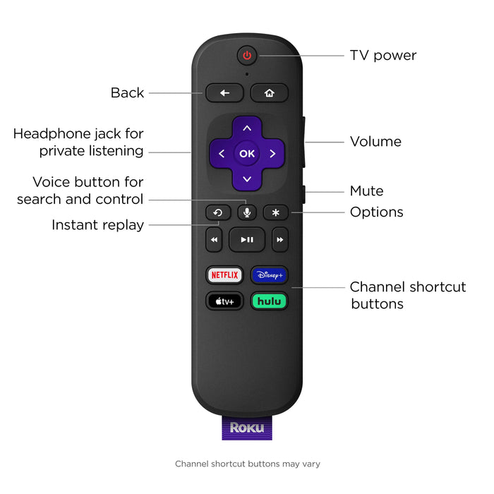 Roku Ultra LT 2023 4K/HDR Streaming Player, Voice Remote & Headphones (Black)