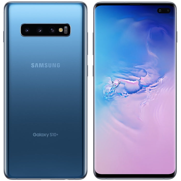 SAMSUNG Galaxy S10+ (128GB, 8GB) 6.4" 4G LTE T-Mobile Unlocked (GSM+CDMA) G975U (Excellent - Refurbished, Prism Blue)