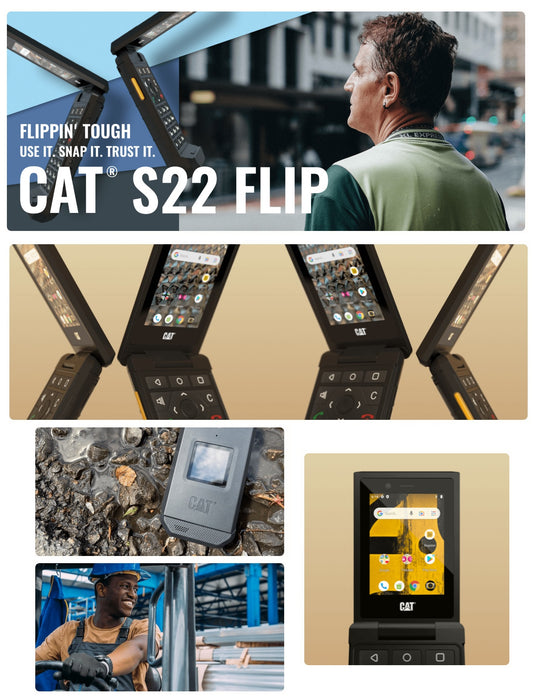 CAT S22 Flip (16GB, 2GB) 2.8" T-Mobile locked Global 4G LTE GSM (Renewed | Like New, Black)