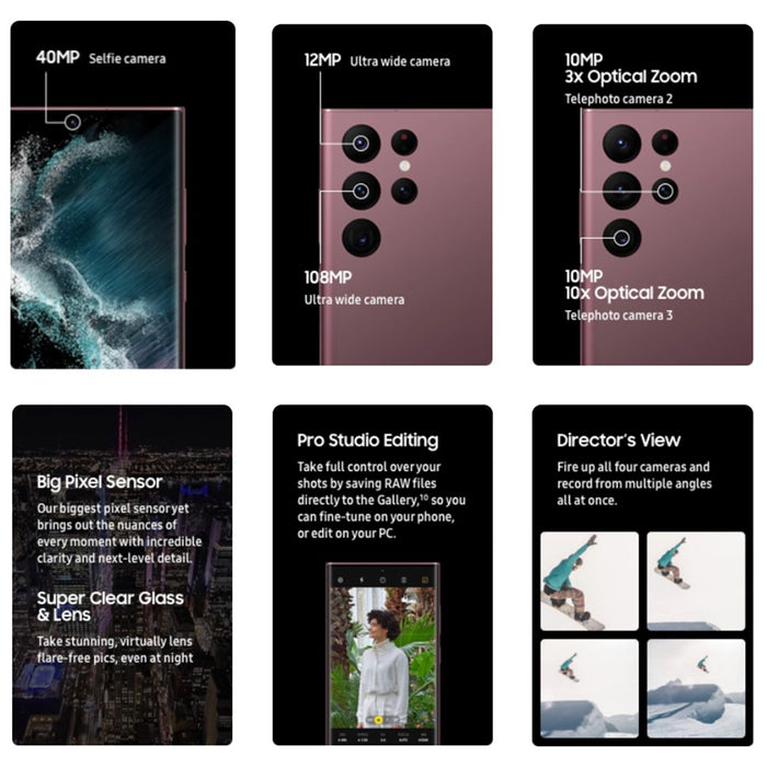 SAMSUNG Galaxy S22 Ultra 5G (256GB, 12GB) 6.8" T-Mobile Locked S908U (Renewed | Pre-Loved, Green)